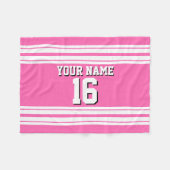 Hot Pink White Team Jersey Name Fleecedecke (Vorderseite (Horizontal))