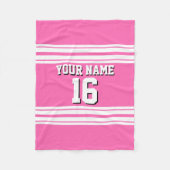 Hot Pink White Team Jersey Name Fleecedecke (Vorderseite)