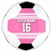 Hot Pink White Team Jersey Name Fußball (Vorderseite)