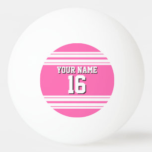 Hot Pink White Team Jersey Name Tischtennisball