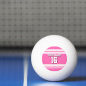 Hot Pink White Team Jersey Name Tischtennisball (Netto)