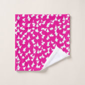 Hot Pink White Trees Badhandtuch Set (Waschlappen)