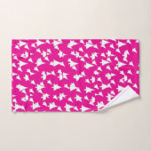 Hot Pink White Trees Badhandtuch Set (Handtuch)