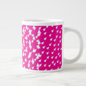 Hot Pink White Trees Jumbo-Tasse (Rechts)