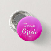 Hot Pink White Wedding Team Bridge Button (Vorne & Hinten)
