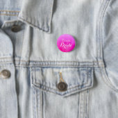 Hot Pink White Wedding Team Bridge Button (Beispiel)