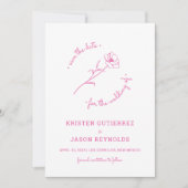 Hot Pink Wildblume Save the Date Einladung (Vorderseite)