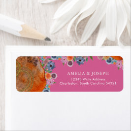 Hot Pink Wildblume Wedding RSVP Rücksendeadresse