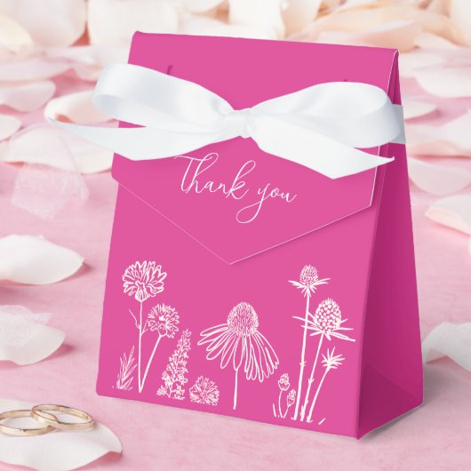 Hot Pink Wildblumen Vielen Dank Geschenkschachtel (Hochzeit)