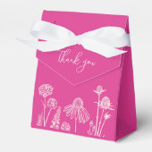 Hot Pink Wildblumen Vielen Dank Geschenkschachtel (Vorderseite)