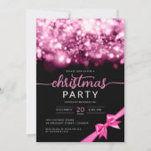 Hot Pink Winter Sparkling Company Xmas Party Einladung (Vorderseite)