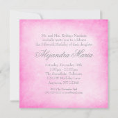 Hot Pink Winter Wonderland Schneeflocken Quinceane Einladung (Rückseite)