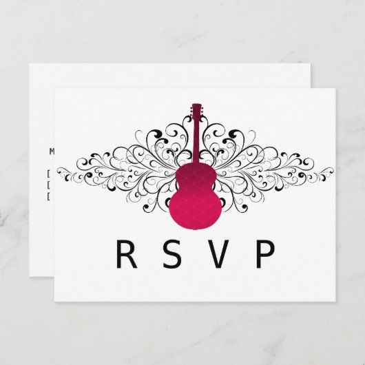 Hot Pink Wirbel Guitar UAWG Postcard Einladungspostkarte (Vorne/Hinten)