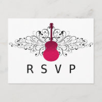 Hot Pink Wirbel Guitar UAWG Postcard