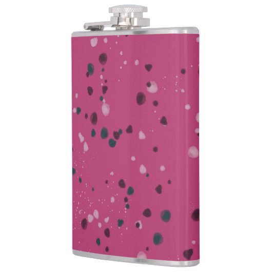 Hot Pink With Confetti Flachmann (Links)