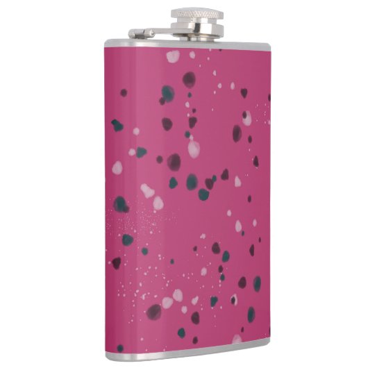 Hot Pink With Confetti Flachmann (Rechts)