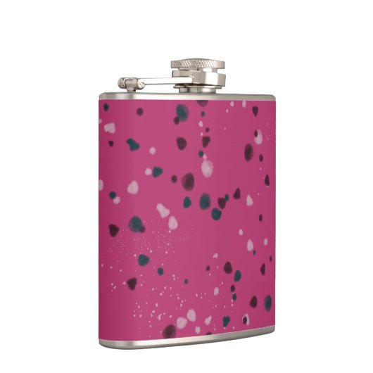 Hot Pink With Confetti Flachmann (Rechts)