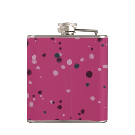 Hot Pink With Confetti Flachmann (Rückseite)