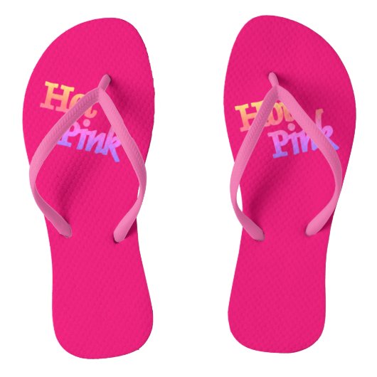 Hot Pink Women Flip Flops Badesandalen (Fußbett)