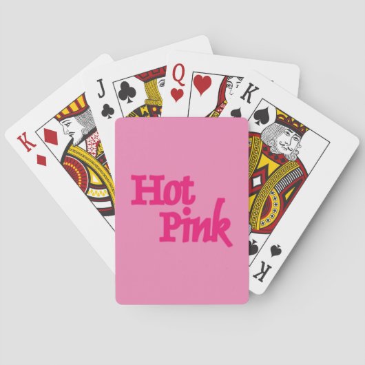 Hot Pink Word Pink Poker Spielkarten (Rückseite)