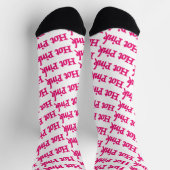 Hot Pink Word White Premium Socken (Oben)
