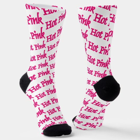 Hot Pink Word White Premium Socken (Gewinkelt)
