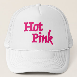 Hot Pink word white trucker hat Truckerkappe