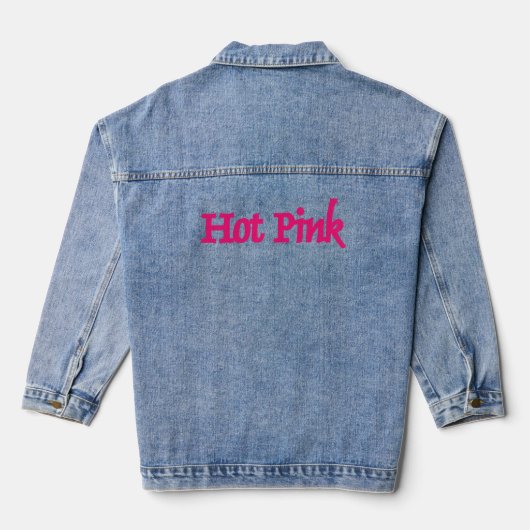 Hot Pink Wort Frauen Denim Jacke (Rückseite)