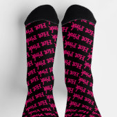 Hot Pink Wort schwarze Premiumsocken Socken (Oben)