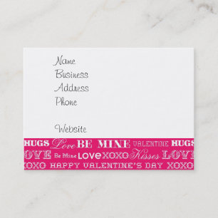 Hot Pink XOXO Liebe Sei mein glücklicher Valentins Visitenkarte