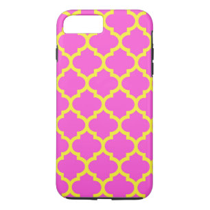 Hot Pink Yellow marokkanisches Quatrefolienmuster  Case-Mate iPhone Hülle