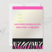 Hot Pink Zebra Abschluss Foto Einladung (Rückseite)