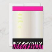 Hot Pink Zebra Abschluss Foto Einladung (Rückseite)