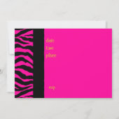 Hot Pink Zebra Abschluss Foto Einladung (Rückseite)