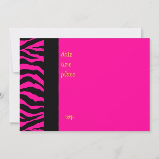 Hot Pink Zebra Abschluss Foto Einladung (Rückseite)