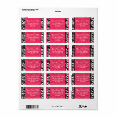 Hot Pink Zebra Address Labels Adressaufkleber (Vorne)