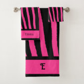Hot Pink Zebra Drucktuch Badhandtuch Set (Insitu)