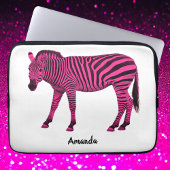 Hot Pink Zebra Electronics Bag mit Ihrem Namen Laptopschutzhülle