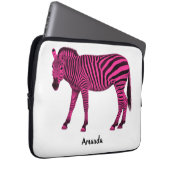 Hot Pink Zebra Electronics Bag mit Ihrem Namen Laptopschutzhülle (Vorne Rechts)