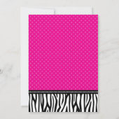 Hot Pink Zebra Polka Abschluss Ankündigung (Rückseite)