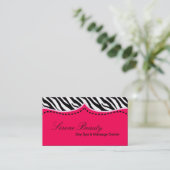 Hot Pink Zebra Print Animal Muster Business Card Visitenkarte (Stehend Vorderseite)