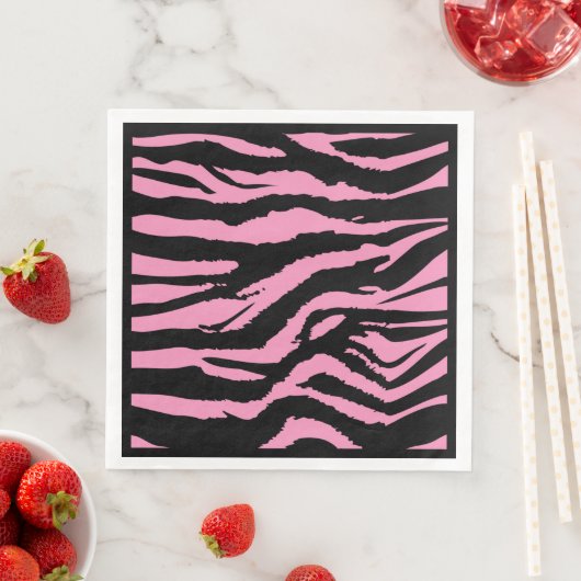 Hot Pink Zebra Print Dinner Napkins Serviette (Beispiel)
