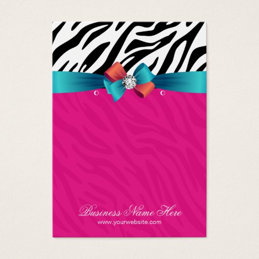 Hot Pink Zebra Print Earring Display Cards (Vorderseite)