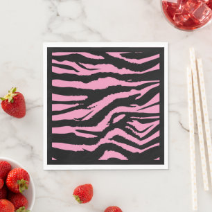Hot Pink Zebra Print Luncheon Napkins Serviette