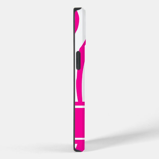 Hot Pink Zebra Print mit Monogramm Case-Mate iPhone Hülle (Rückseite / Rechts)