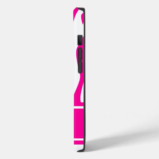 Hot Pink Zebra Print mit Monogramm Case-Mate iPhone Hülle (Rückseite / Links)