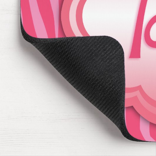 Hot Pink Zebra Print Monogram A Mousepad (Ecke)