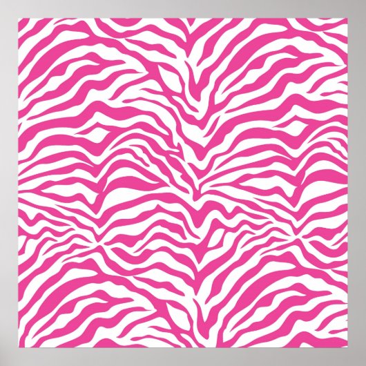 Hot Pink Zebra Print Wild Animal Stripes Neuheit Poster (Vorne)