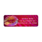 Hot Pink Zebra Rainbow Gold Glitzer Lippen Party (Vorne)