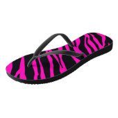 Hot Pink Zebra Streifen Badesandalen (Schrägansicht)
